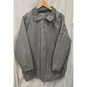 Rare Haband Men's Grey‎ Rain Quilted Jacket Overcoat XXL Vtg Gorpcore Minimalist